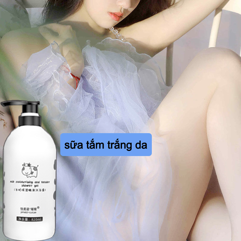 Sữa tắm sữa tắm nước hoa sữa tắm trắng da 820ml làn da dưỡng ẩm Làm sáng màu da hương thơm lâu dài