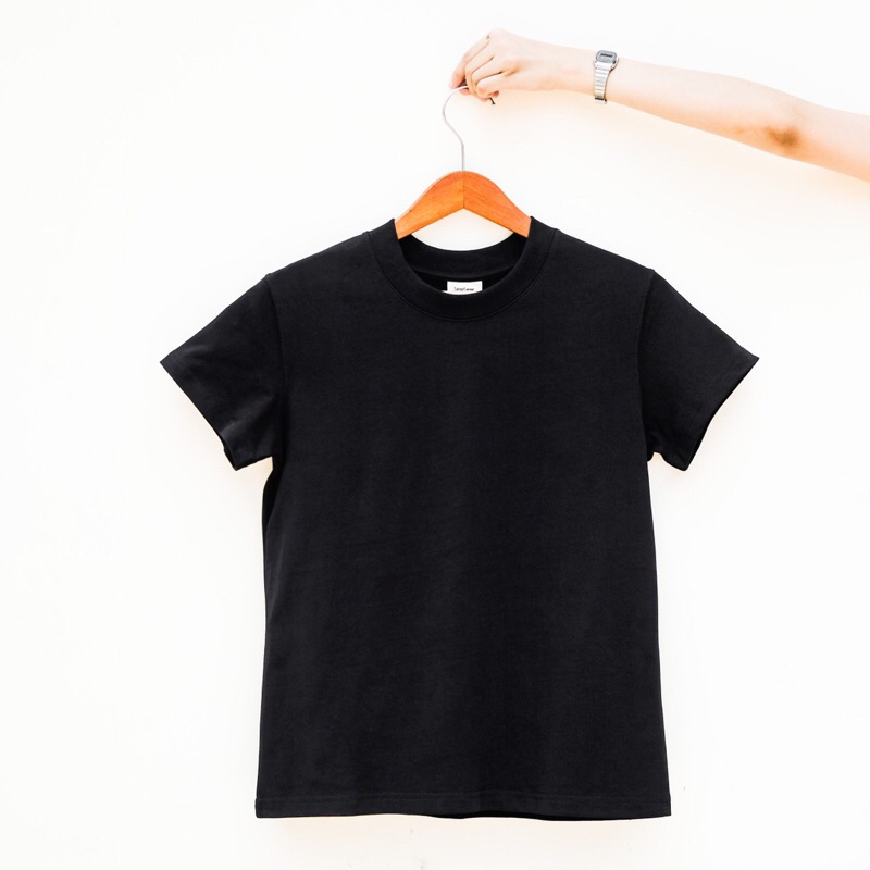 Áo thun nữ baby tee, áo thun trơn cotton BASIC TEE Đen Tshirt -  Lew Lew