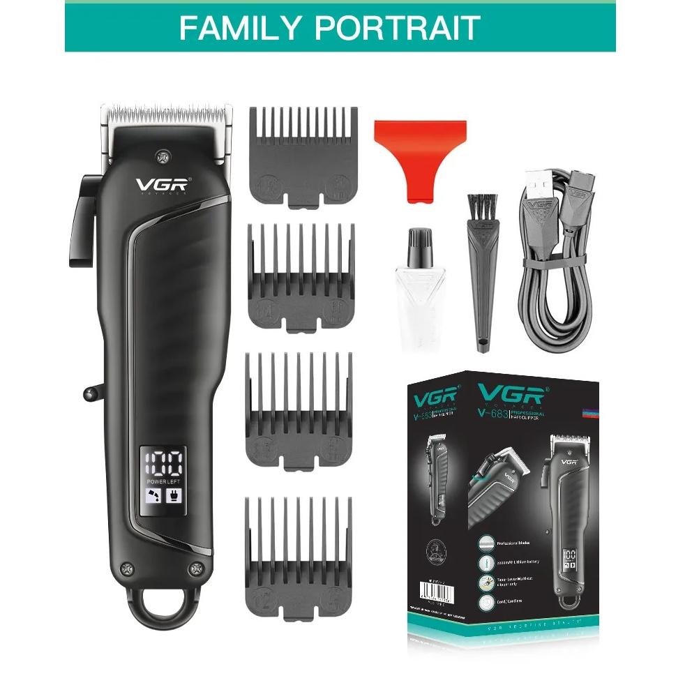 Tông Đơ Điện VGR LCD V-683 Chuyên Dụng Cho Nam Professional Hair Clipper