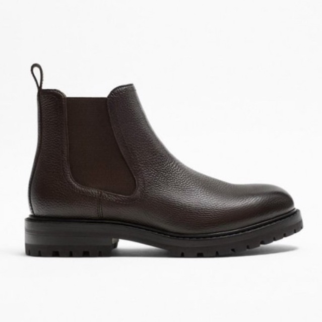 Giày boots nam da nâu Zara authentic CHELSEA size 39