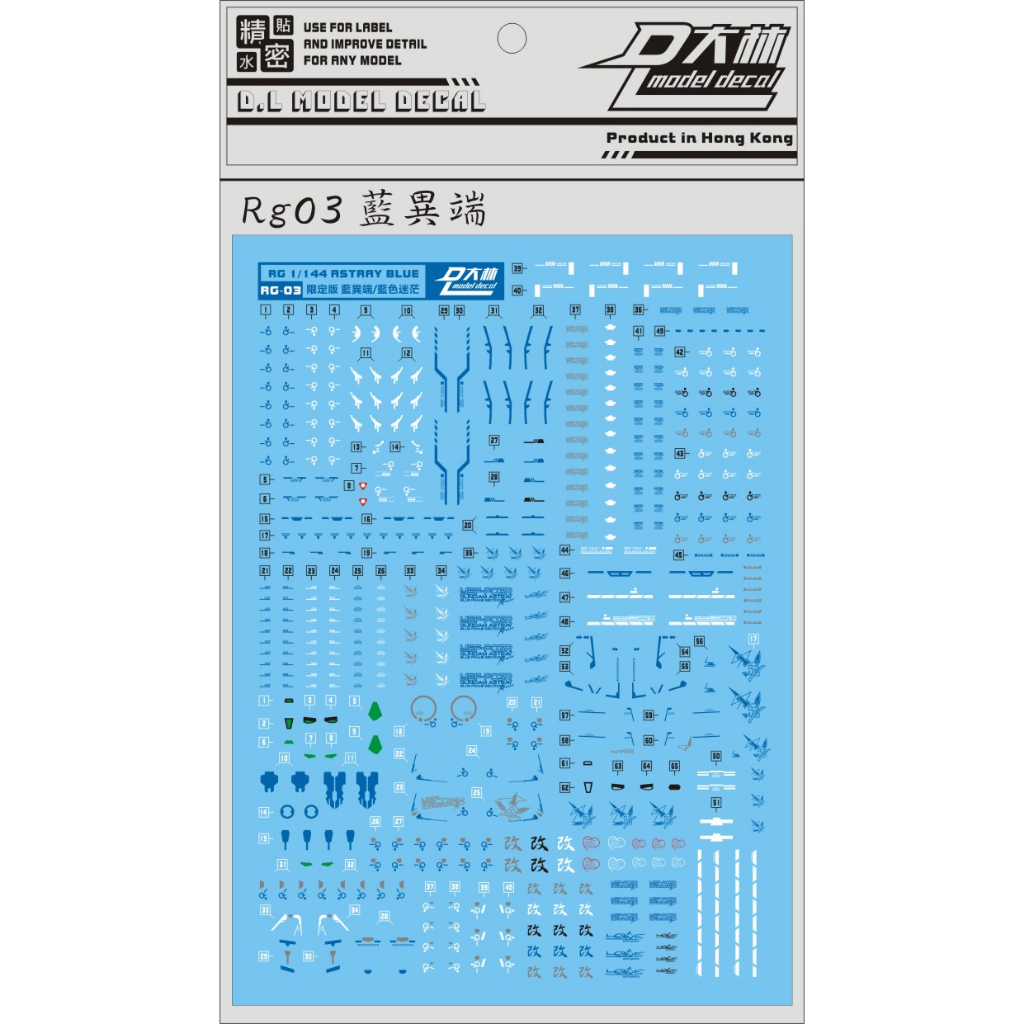 PHỤ KIỆN MÔ HÌNH - DECAL NƯỚC CHO MÔ HÌNH RG 1/144 ASTRAY BLUE FRAME RG03