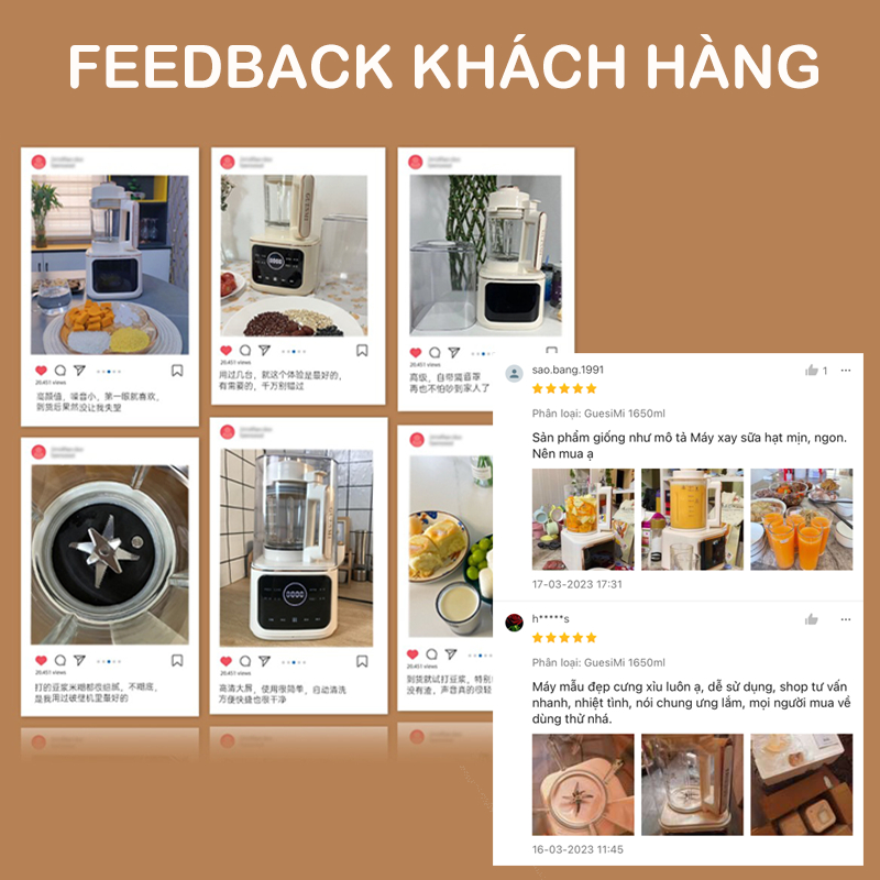 Máy xay sữa hạt chống ồn Guesmi cao cấp - Máy xay nấu đa năng làm sữa hạt, nấu cháo, súp - máy làm sữa hạt