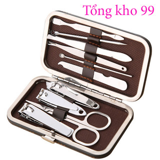 Bộ dụng cụ cắt, bấm, dũa móng tay 10 món thép không gỉ tiện lợi-tongkho99