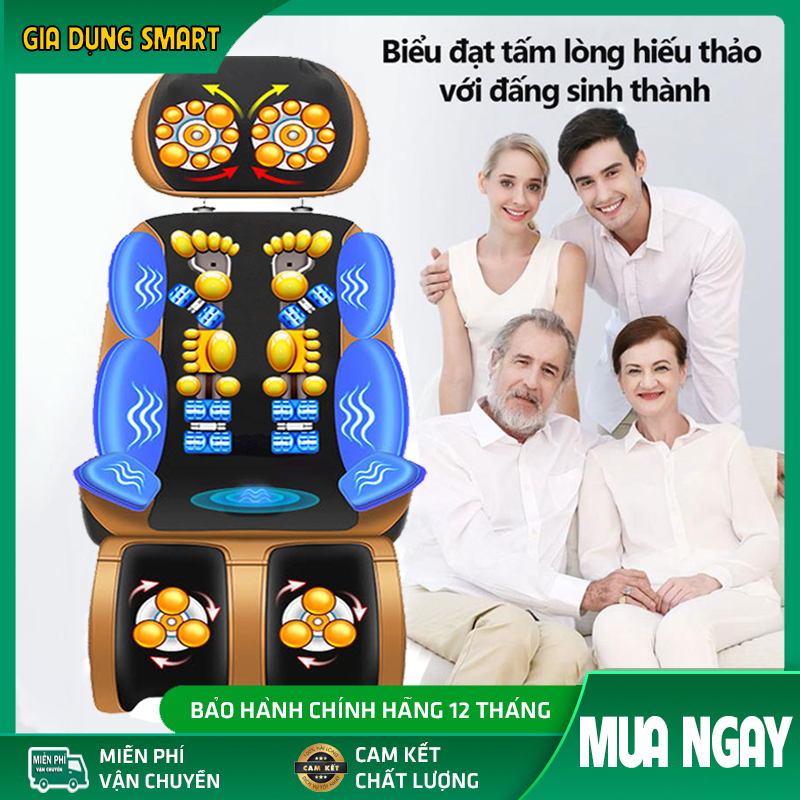 Ghế massage toàn thân hồng ngoại trị liệu cao cấp giảm đau mệt mỏi, đệm massage toàn thân rung đa năng.