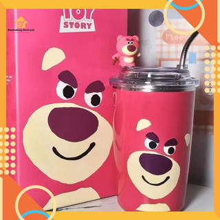 Bình giữ nhiệt hình gấu - dâu tây dễ thương