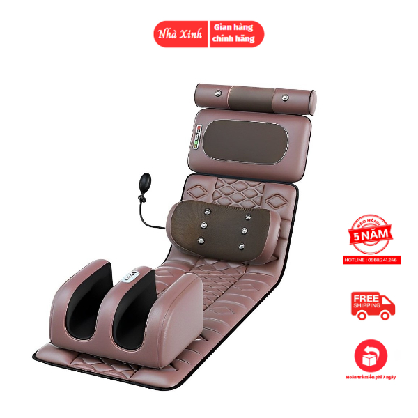 Đệm Massage toàn thân Phiên bản Tiếng Việt mẫu 2023 Cải tiến bộ Massage lưng Làm ấm cơ thể giảm đau hiệu quả BH 5 năm