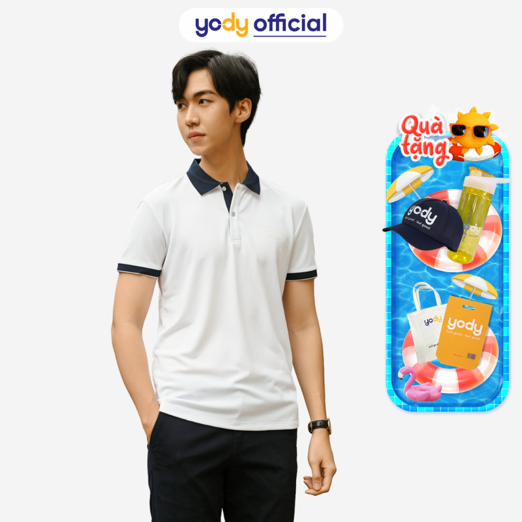 Áo thun polo nam YODY tay ngắn, áo phông cổ bẻ vải cafe, phong cách công sở MCF3 APM3635