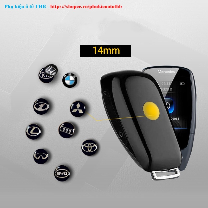 Logo dán xe ô tô, tem dán chìa khóa xe, trang trí các vị trí trên ô tô các hãng xe Toyota, Ford, Kia, Hyundai, Mazda, Mi