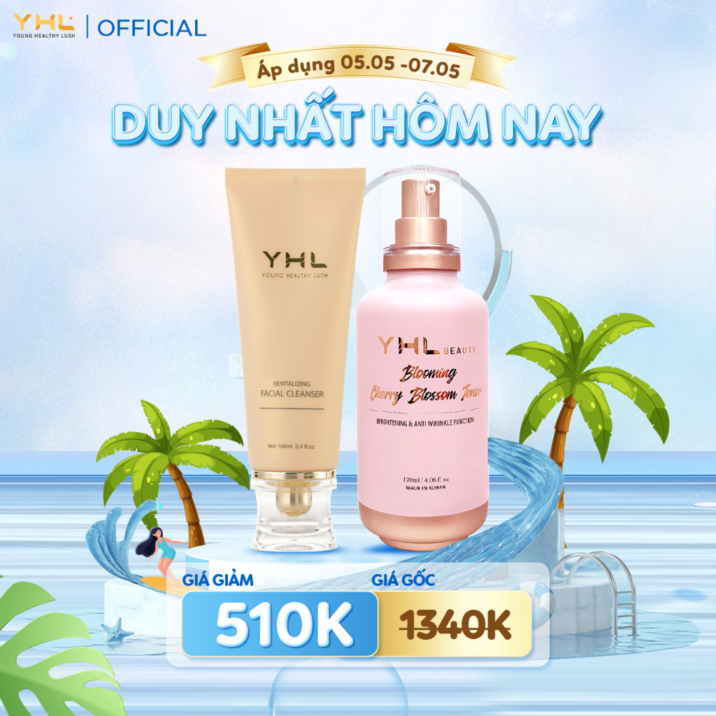 Combo sạch da và ẩm mịn YHL Hàn Quốc