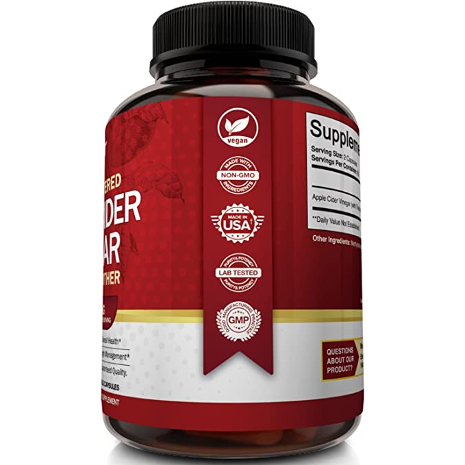 NutriFlair Apple Cider Vinegar 1600mg - Viên uống giấm táo hỗ trợ giảm cân, quản lý cân nặng lành mạnh 120 viên