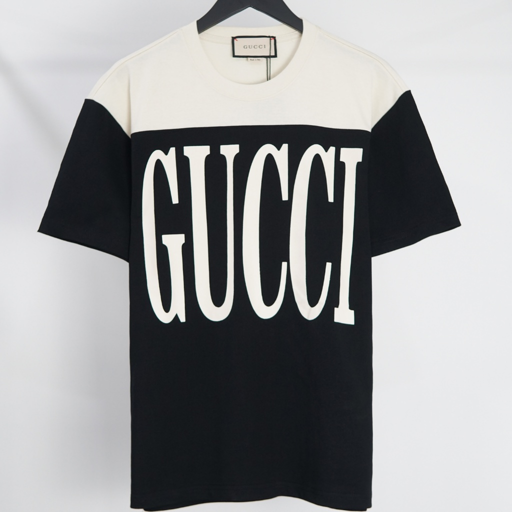 Áo thun GUCCI phối màu nam nữ cao cấp chất cotton mềm mịn hot 2023