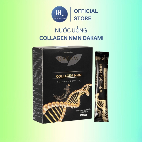 Nước uống Collagen NMN Dakami 3000mg dưỡng trắng phục hồi làn da, mờ nám, tăng cường sức khỏe (20ml x15 gói)