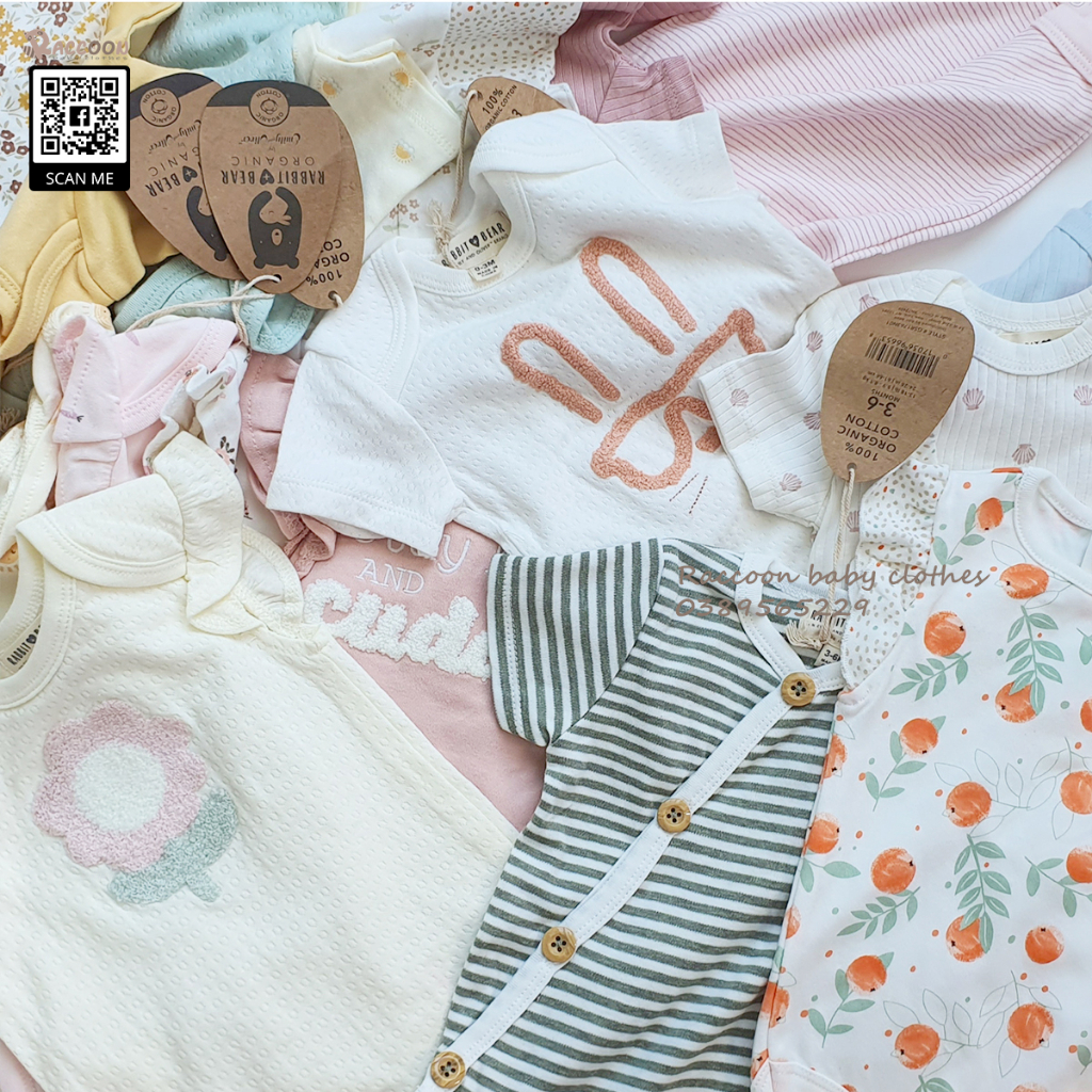 Bộ đồ liền thân tay ngắn Cotton Organic body chip bodysuit bé trai bé gái