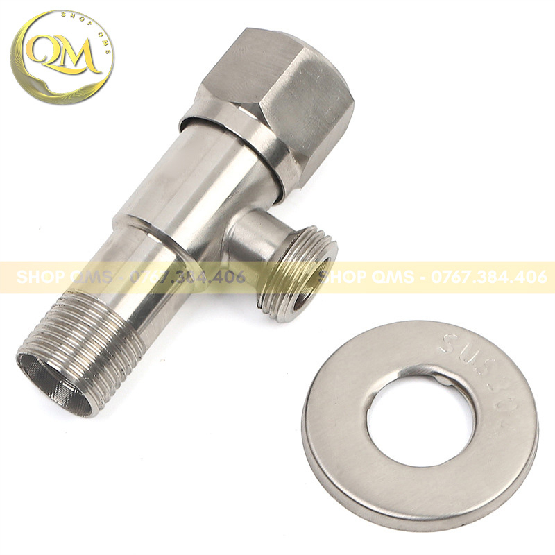 Van F 2 ngã, van giảm áp chia nước cho vòi xịt vệ sinh và bồn cầu bằng Inox 304 cao cấp chống gỉ