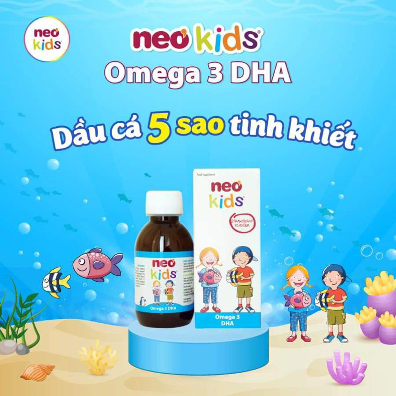 Omega Neokid siro uống vị thơm ngon giúp bé phát triển não bộ , mắt sáng tinh anh