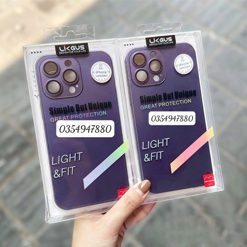 Ốp lưng Likgus độ iPhone 15 Pro max cho iPhone 14 Pro, 11, 12 Pro max, 13 Pro max, 14 Pro max bảo vệ cụm camera siêu đẹp