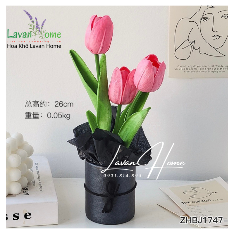 Lọ hoa tulip trang trí bàn học, bàn làm việc xinh xắn, decor nhà, phụ kiện chụp ảnh, quà tặng bạn bè - Lavan Home