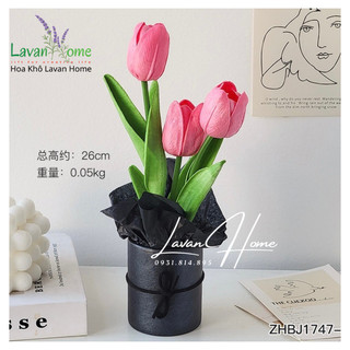Lọ hoa tulip trang trí bàn học, bàn làm việc xinh xắn, decor nhà, phụ kiện chụp ảnh, quà tặng bạn bè - Lavan Home