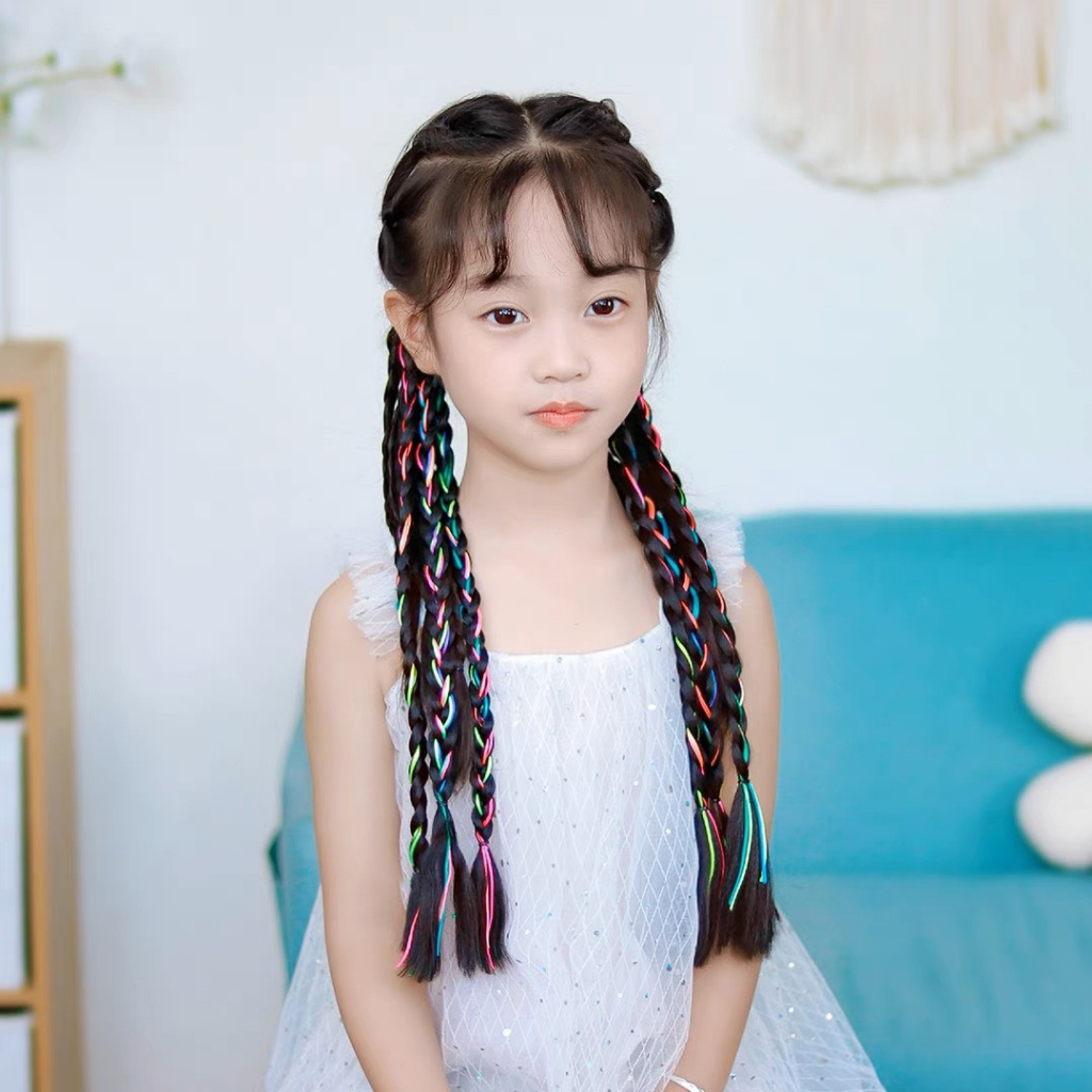 Tóc Giả Tết 3 Dây Cột MIX CHUN  Dành Cho Bé Gái MyBaby