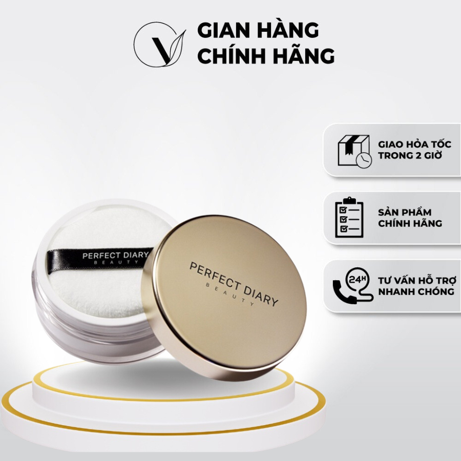 Phấn Phủ Kiềm Dầu Perfect Diary Chống Thấm Nước Kiểm Soát Dầu, Giúp Da Mịn Màng, Giảm Lỗ Chân Lông 3 Màu 7g Vmstore