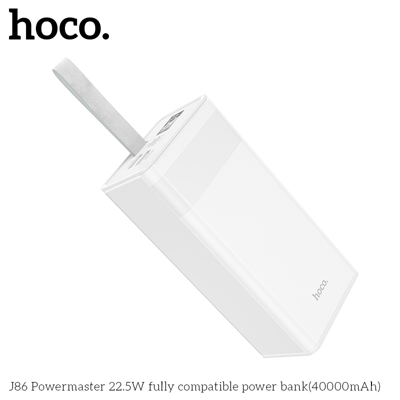 Pin dự phòng sạc nhanh Hoco J86 40000mAh 2 cổng USB QC 3.0 22.5W và TypeC PD 20W, Có đèn Led - Hãng phân phối