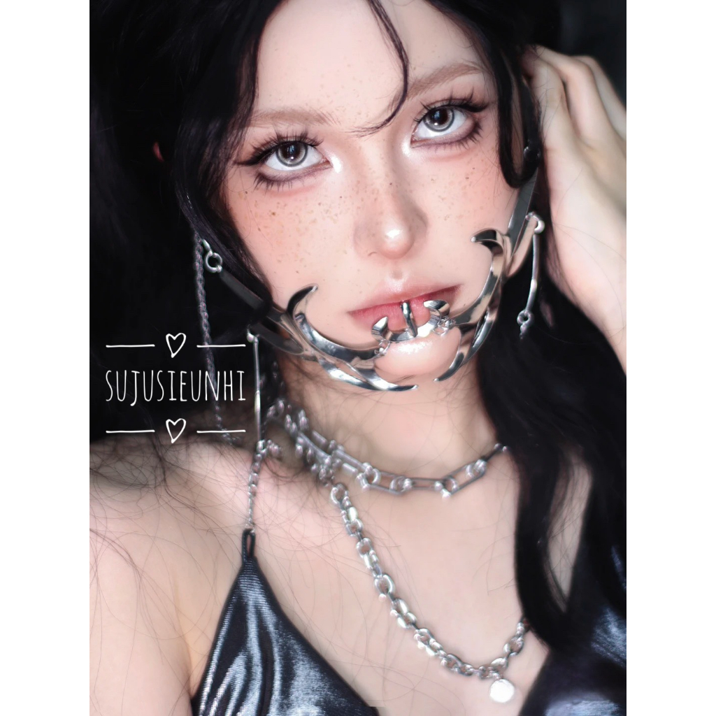 mặt nạ kim loại Cyberpunk đeo cằm chụp ảnh thiết kế đặc biệt có thể điều chỉnh kích cỡ