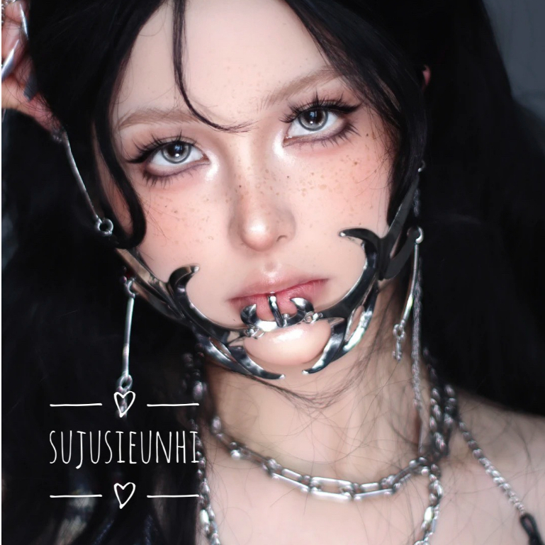 mặt nạ kim loại Cyberpunk đeo cằm chụp ảnh thiết kế đặc biệt có thể điều chỉnh kích cỡ