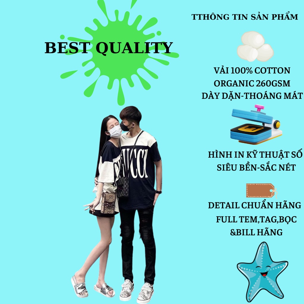 Áo thun GUCCI phối màu nam nữ cao cấp chất cotton mềm mịn hot 2023 | BigBuy360 - bigbuy360.vn