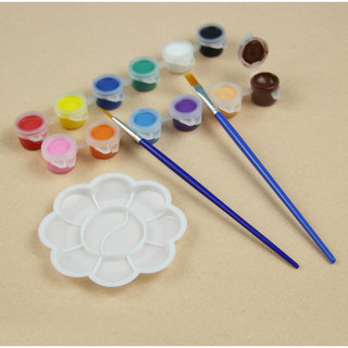 Bộ Màu Acrylic, Sơn Dầu Phủ Bóng, Cọ Vẽ, Khay pha màu Dụng Cụ Tô Tượng