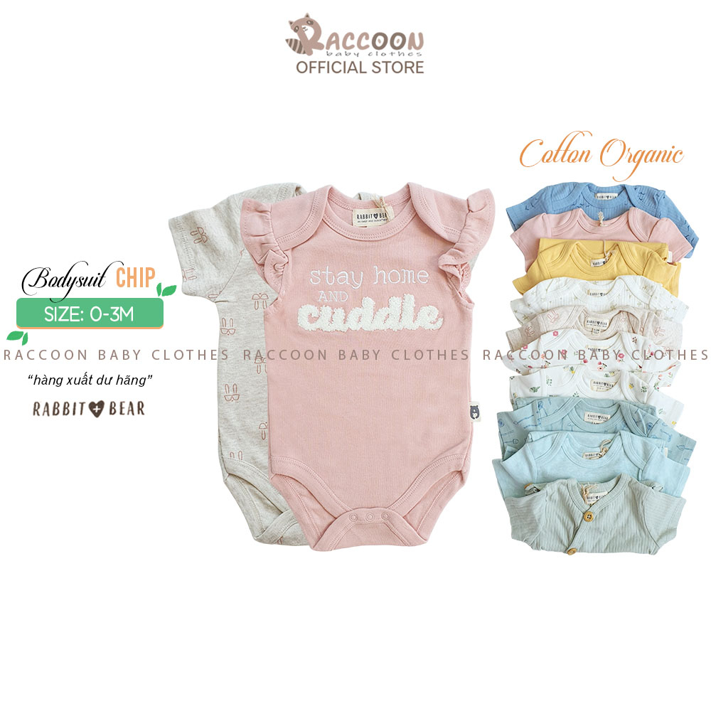 Bộ đồ liền thân tay ngắn Cotton Organic body chip bodysuit bé trai bé gái
