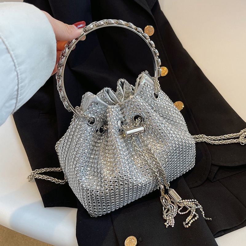 Phụ nữ kim cương Inlay Tote Bag Thời trang túi nghiêng cho bữa tối Tango