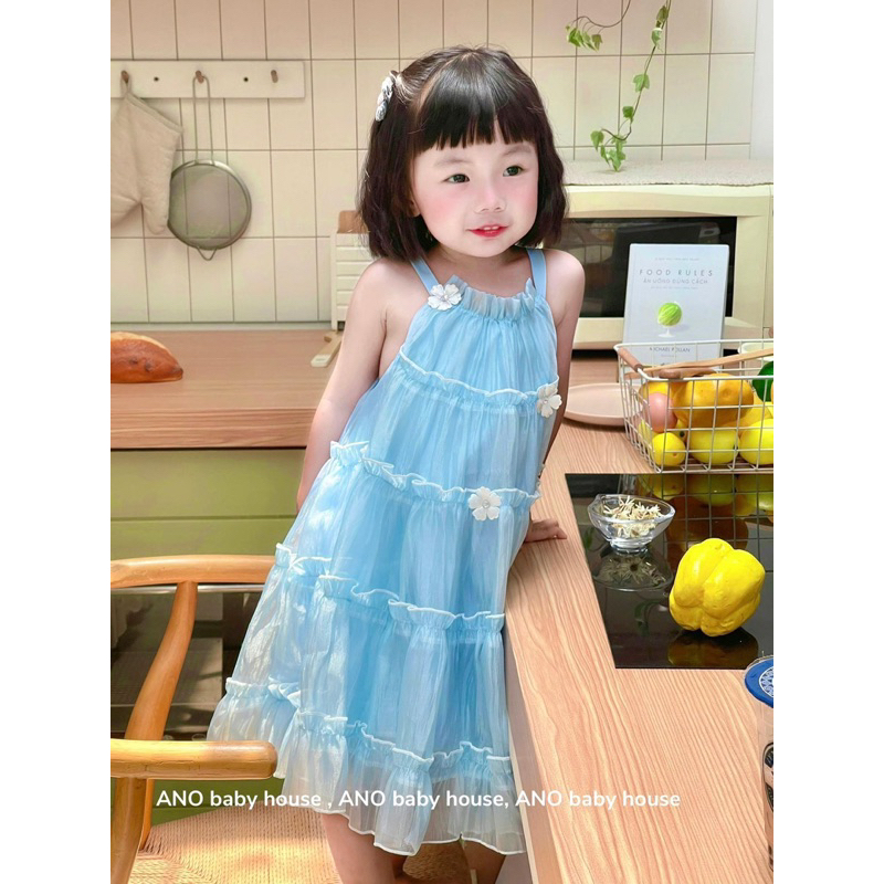 Váy bé gái, váy dây Yếm ANO baby cực xinh sang chảnh