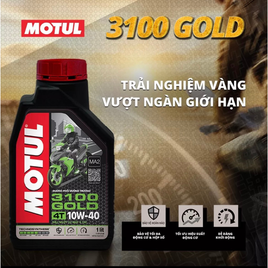 Nhớt Motul 3100 Gold 4T 10W40 1L, Nhớt Motul 3100 Gold 4T 10W40 0,8L