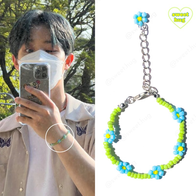 Vòng tay hạt cườm handmade hoa cúc cheap moment Jihoon - Treasure