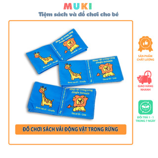 Đồ chơi sách vải động vật trong rừng (Q2) - nhận biết cho bé từ 6mt