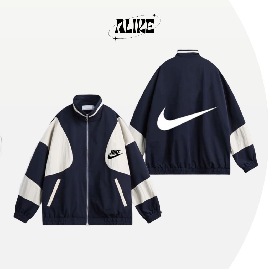 Áo khoác gió Nike nam nữ chính hãng áo khoác dù Nike jacket 2 lớp cao cấp unisex form rộng alike 411