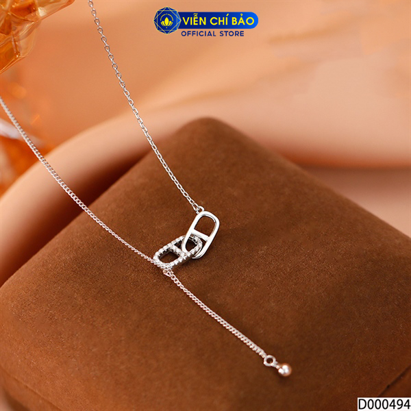 Dây chuyền bạc nữ Heli xích bi chất liệu bạc Ý 925 thời trang phụ kiện trang sức Viễn Chí Bảo D000494