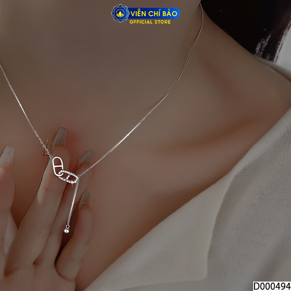 Dây chuyền bạc nữ Heli xích bi chất liệu bạc Ý 925 thời trang phụ kiện trang sức Viễn Chí Bảo D000494