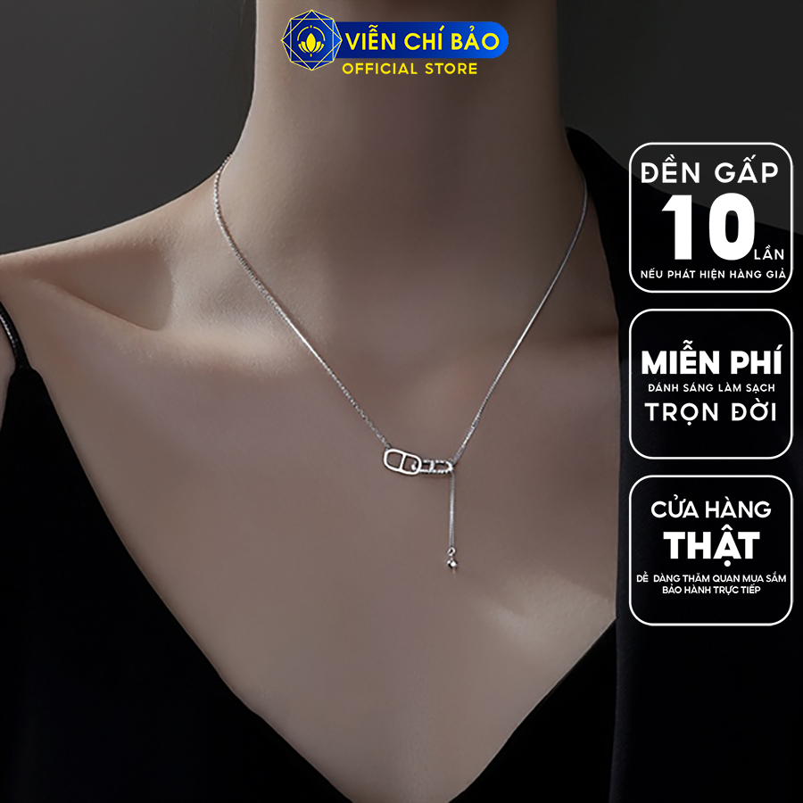 Dây chuyền bạc nữ Heli xích bi chất liệu bạc Ý 925 thời trang phụ kiện trang sức Viễn Chí Bảo D000494