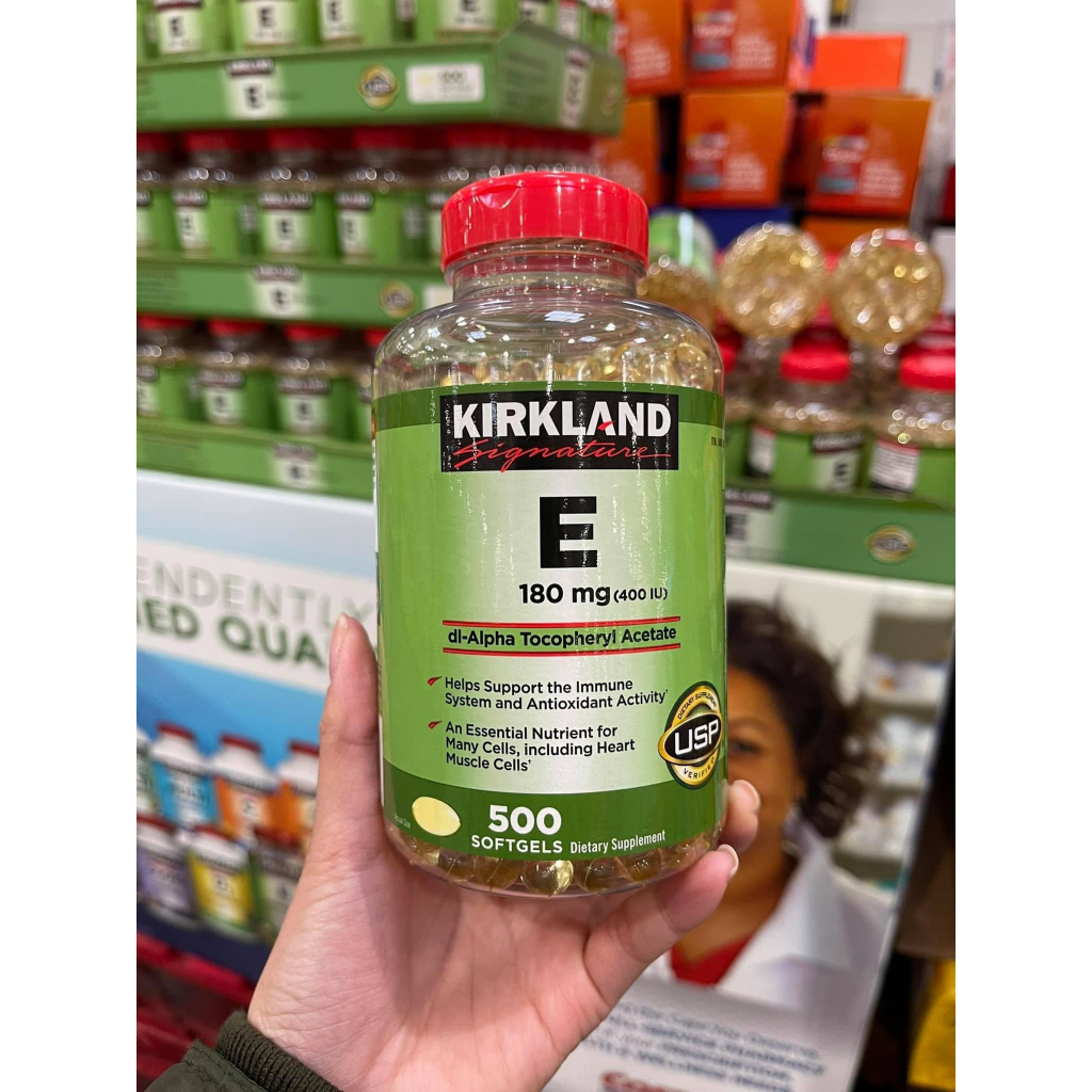 Vitamin E Kirkland 500v Mỹ 400 IU đẹp da, chống lão hoá, giữ mãi tuổi xuân