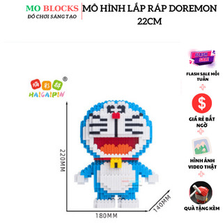 Lego doremon cao 22cm hãng haigaipin mô hình lắp ghép 3d decor trang trí doremon cao 22cm - moblocks