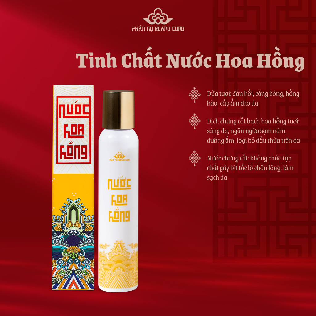 Nước Hoa Hồng Se Khít Lỗ Chân Lông Phấn Nụ Hoàng Cung Dung Tích 120ml