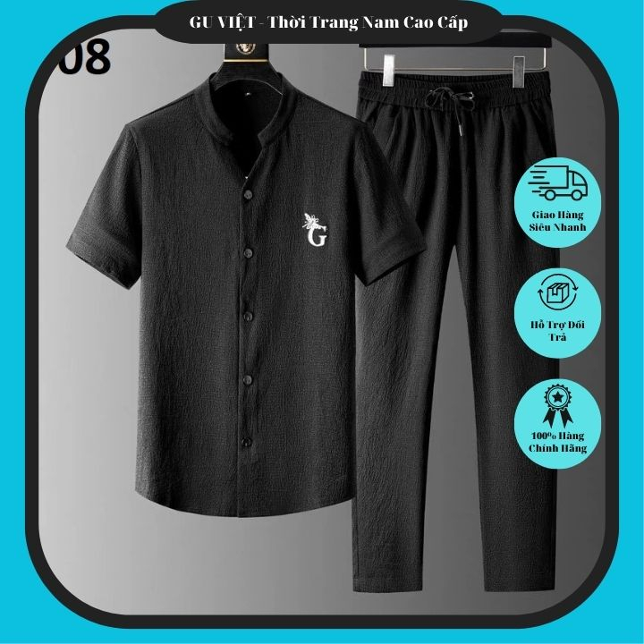 Bộ đũi Nam, bộ quần áo đũi nam nữ, set đồ quần áo đũi nam nữ đẹp, mát mẻ lịch sự - Xu hướng thời trang 2023 GU Việt