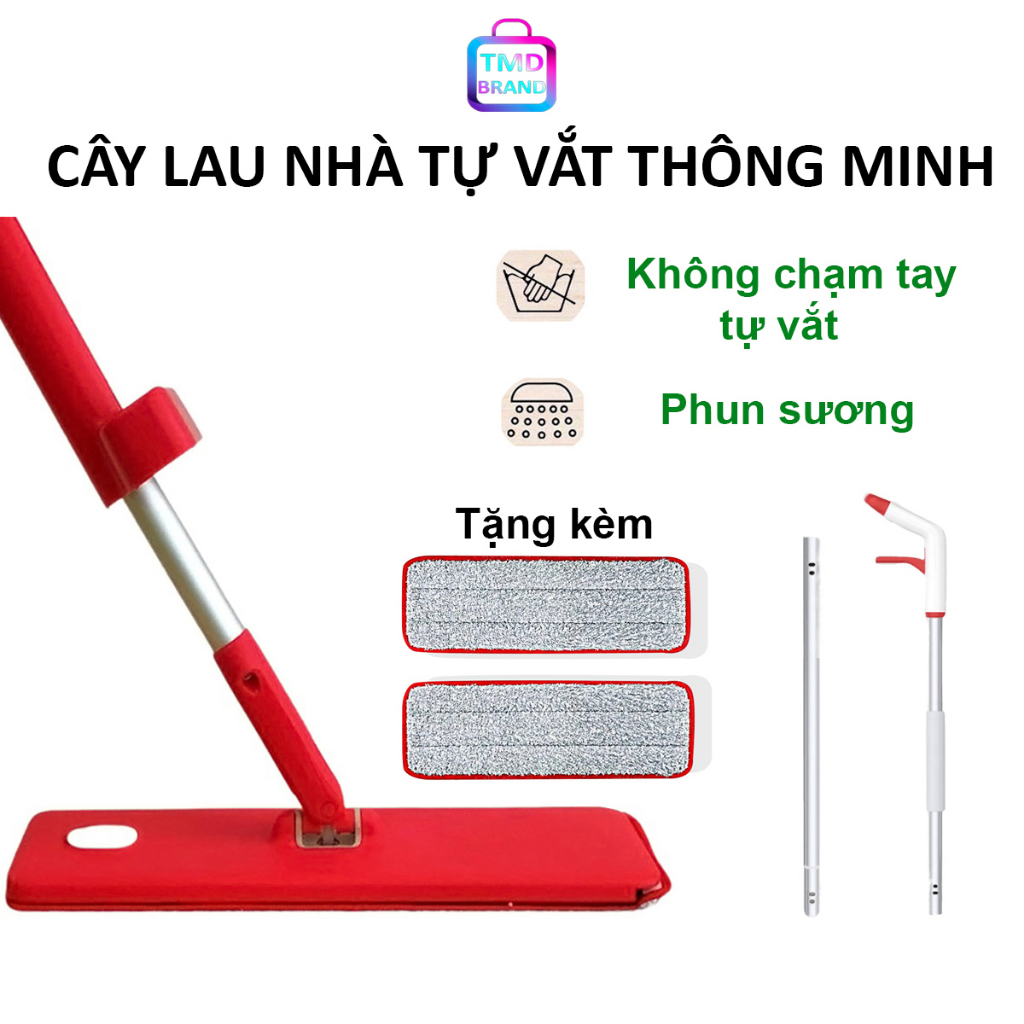 Chổi lau nhà tự vắt thông minh phun sương - Chất liệu hợp kim nhôm, nhựa ABS siêu bền |BH 6 tháng