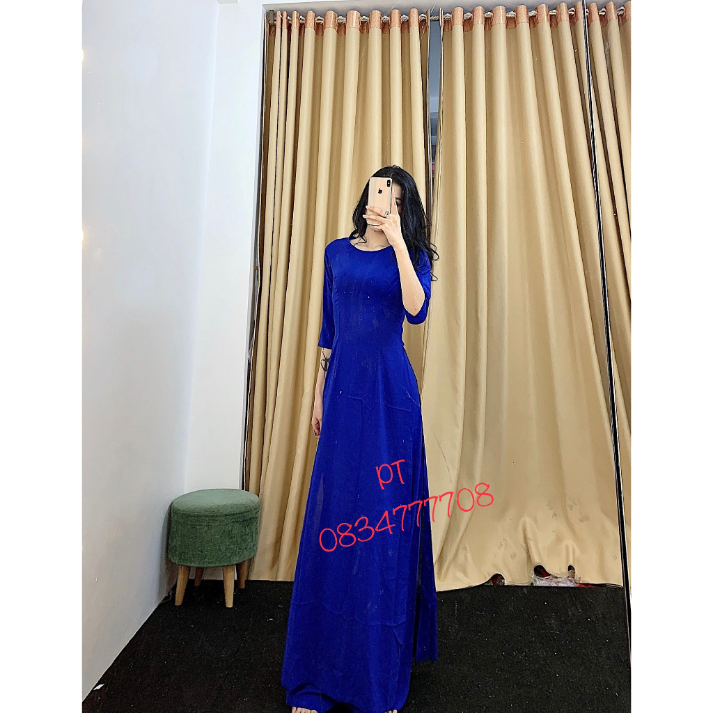 Áo Dài Truyền Thống trơn Lụa Nhật Màu Siêu XInh