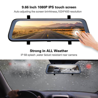 Camera hành trình ONTEKCO KG10 Promax 2K - wifi màn gương 10inh cảm ứng, xem video trên điện thoại+ Camera lùi 1080P