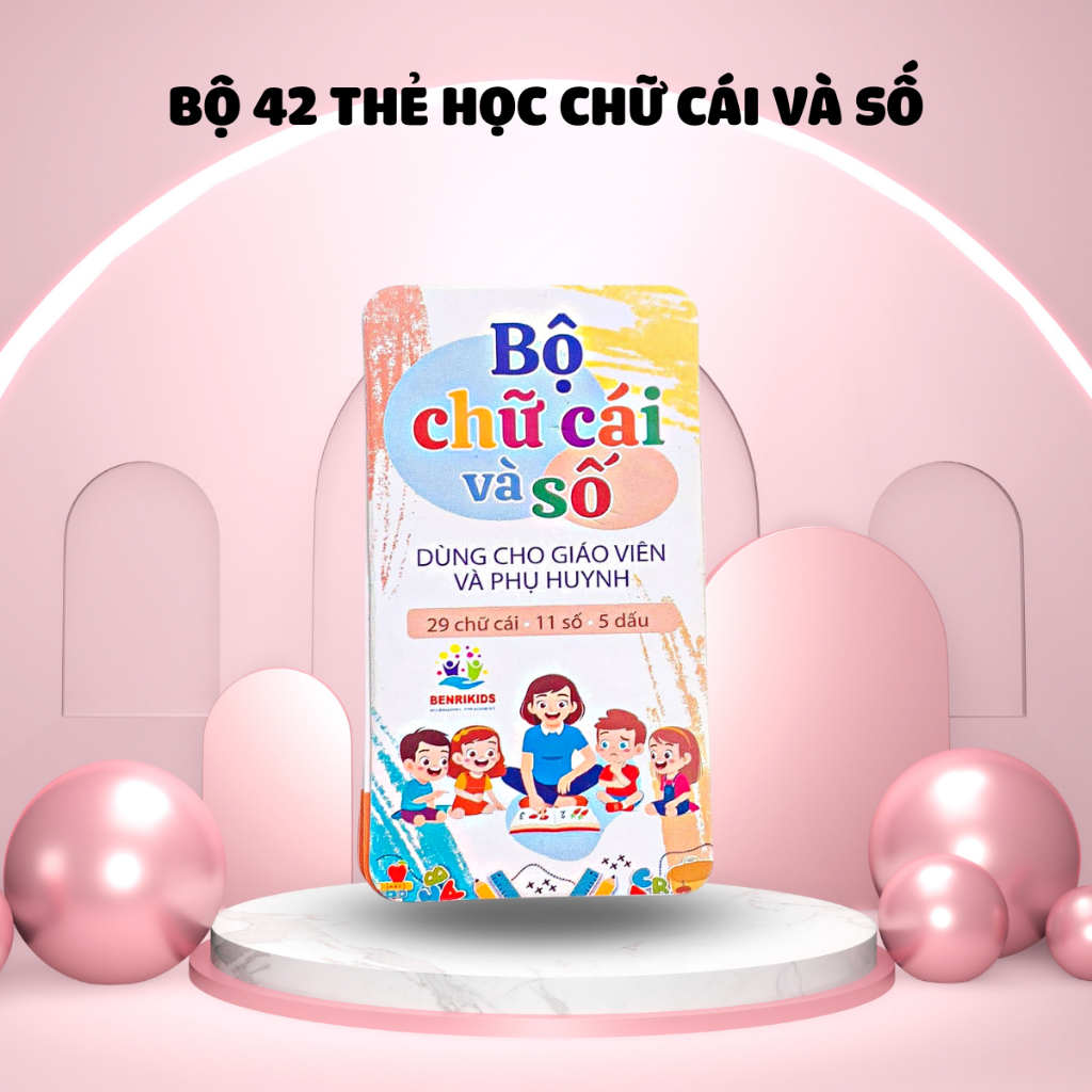 Trọn Bộ 42 Thẻ Học Đầy Đủ Chứ Cái, Số Đếm Và Các Thanh Dấu, Chuẩn Glenn Doman Flashcard Cho Bé Từ 1-6 Tuổi