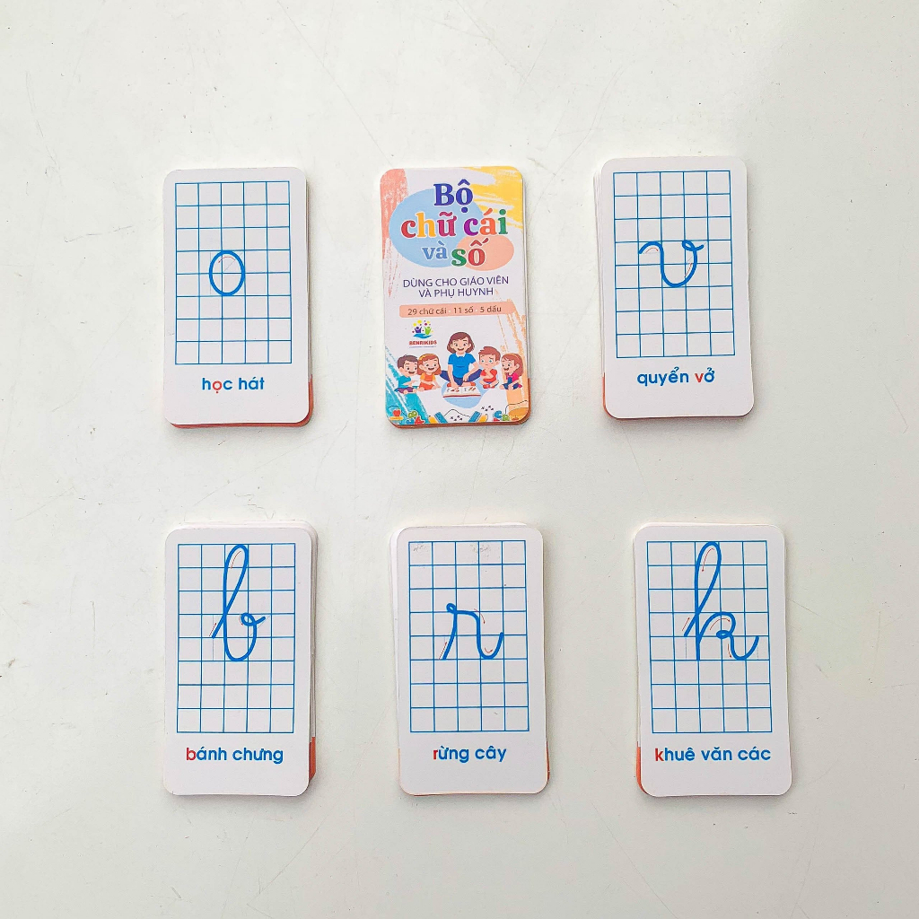 Trọn Bộ 42 Thẻ Học Đầy Đủ Chứ Cái, Số Đếm Và Các Thanh Dấu, Chuẩn Glenn Doman Flashcard Cho Bé Từ 1-6 Tuổi