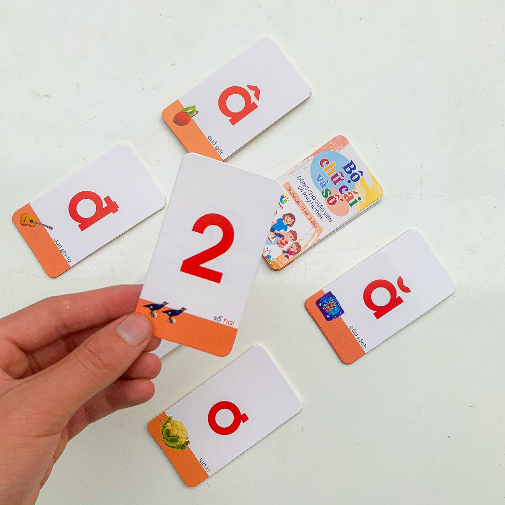 Trọn Bộ 42 Thẻ Học Đầy Đủ Chứ Cái, Số Đếm Và Các Thanh Dấu, Chuẩn Glenn Doman Flashcard Cho Bé Từ 1-6 Tuổi