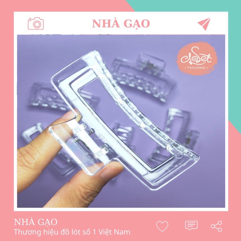 Kẹp tóc càng cua chữ nhật style Hàn Quốc màu cơ bản